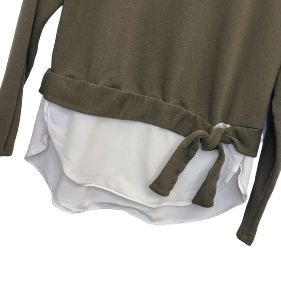 LOFT Women Green White Langenlook Sweatshirt S Petite - Picture 9 of 13